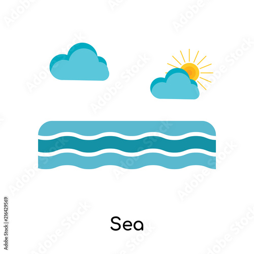 Sea icon vector sign and symbol isolated on white background, Sea logo concept
