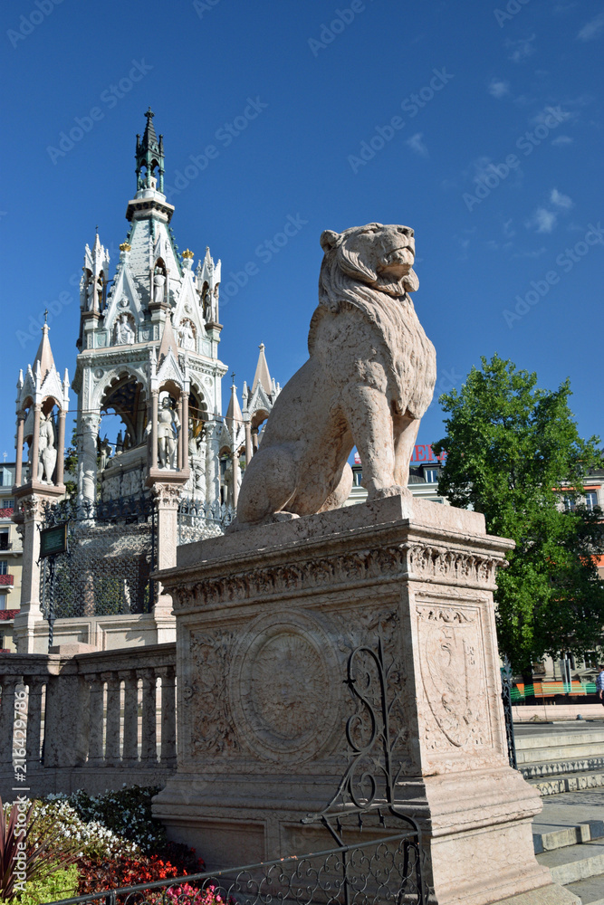 Lion statue in Geneva