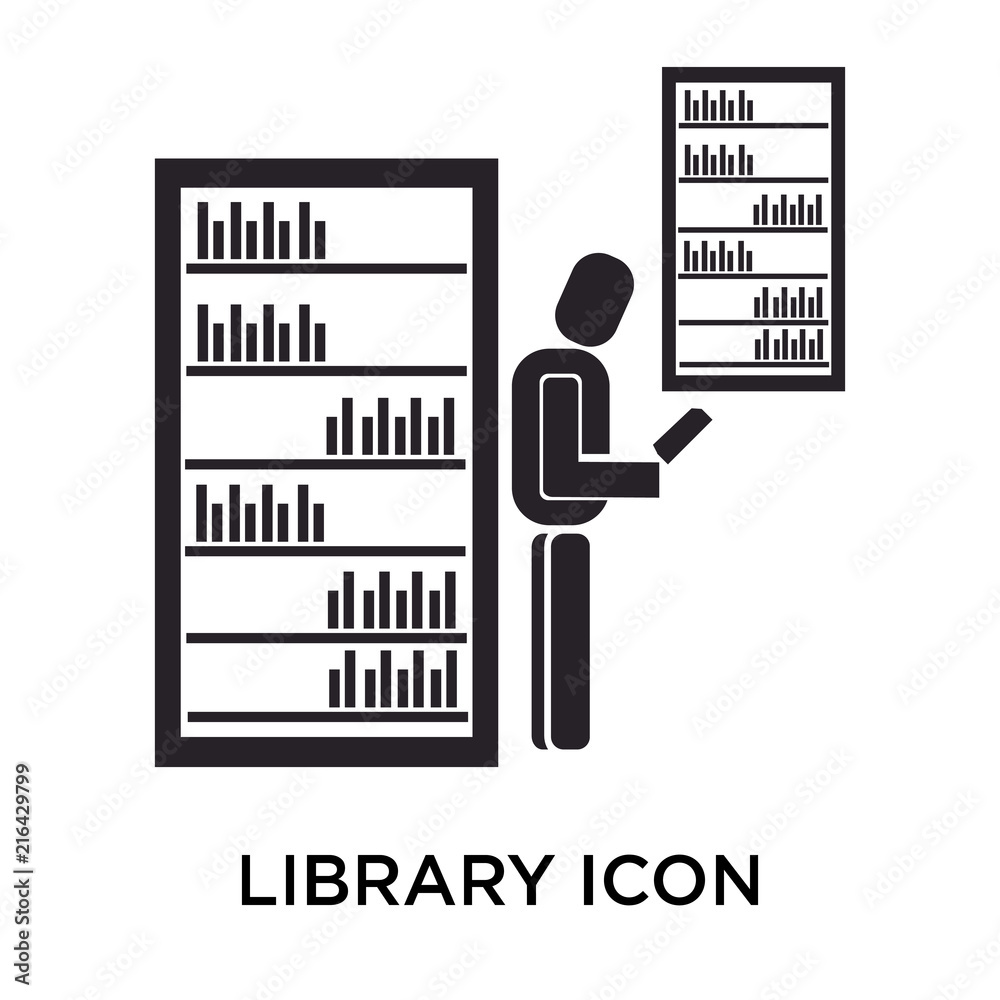 Library icon vector sign and symbol isolated on white background ...