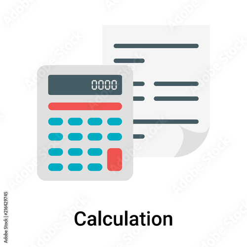 Calculation icon vector sign and symbol isolated on white background, Calculation logo concept