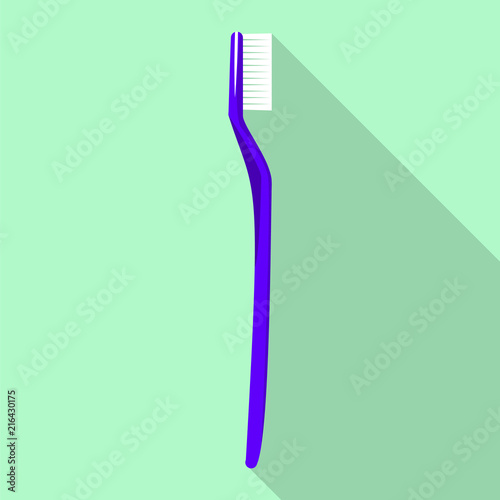 Blue toothbrush icon. Flat illustration of blue toothbrush vector icon for web design