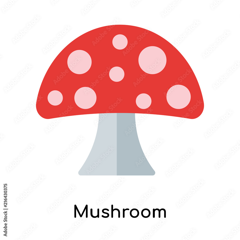 Mushroom icon vector sign and symbol isolated on white background, Mushroom logo concept Mushroom icon vector sign and symbol isolated on white background, Mushroom logo concept