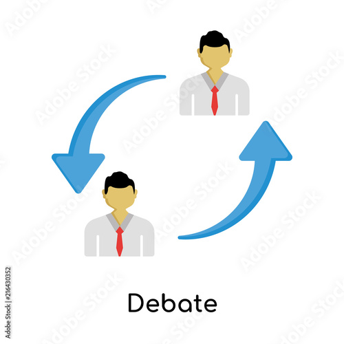 Debate icon vector sign and symbol isolated on white background, Debate logo concept