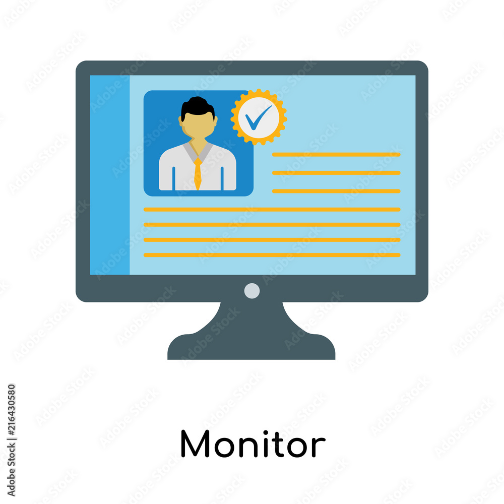 Monitor icon vector sign and symbol isolated on white background, Monitor logo concept Monitor icon vector sign and symbol isolated on white background, Monitor logo concept