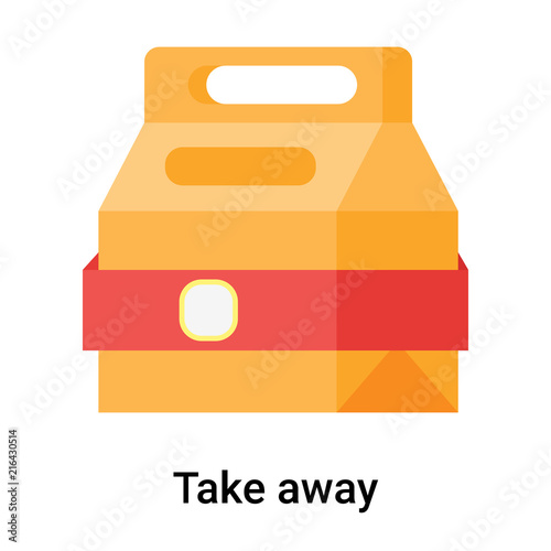 Take away icon vector sign and symbol isolated on white background, Take away logo concept