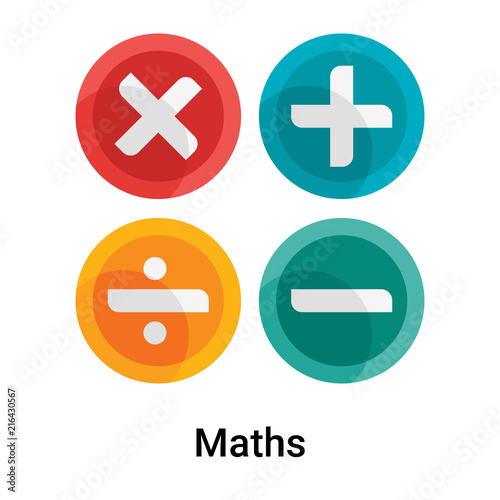 Maths icon vector sign and symbol isolated on white background, Maths logo concept