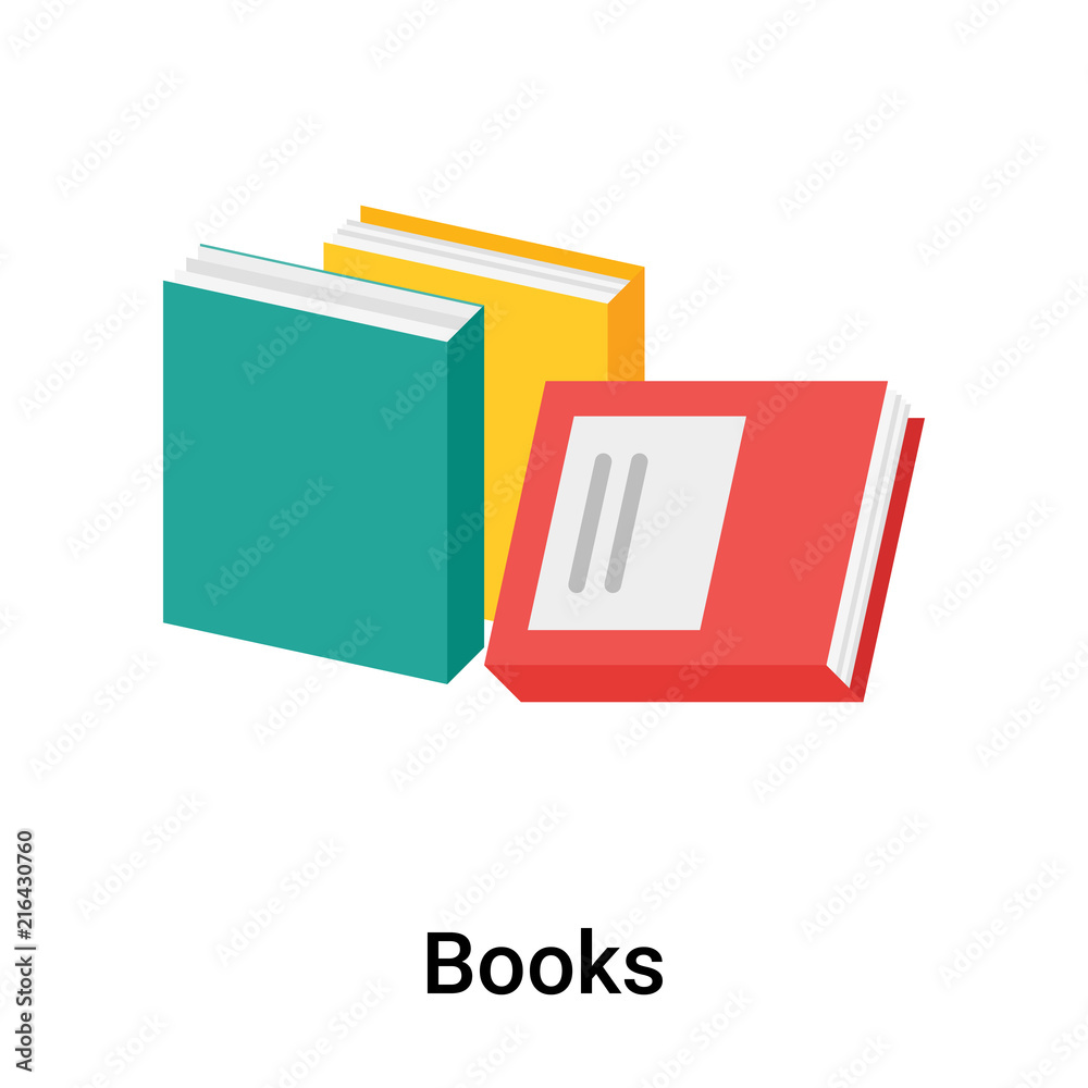Books icon vector sign and symbol isolated on white background, Books logo concept Books icon vector sign and symbol isolated on white background, Books logo concept