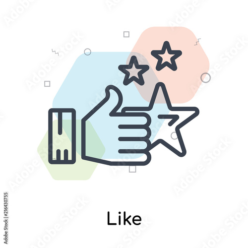 Like icon vector sign and symbol isolated on white background, Like logo concept