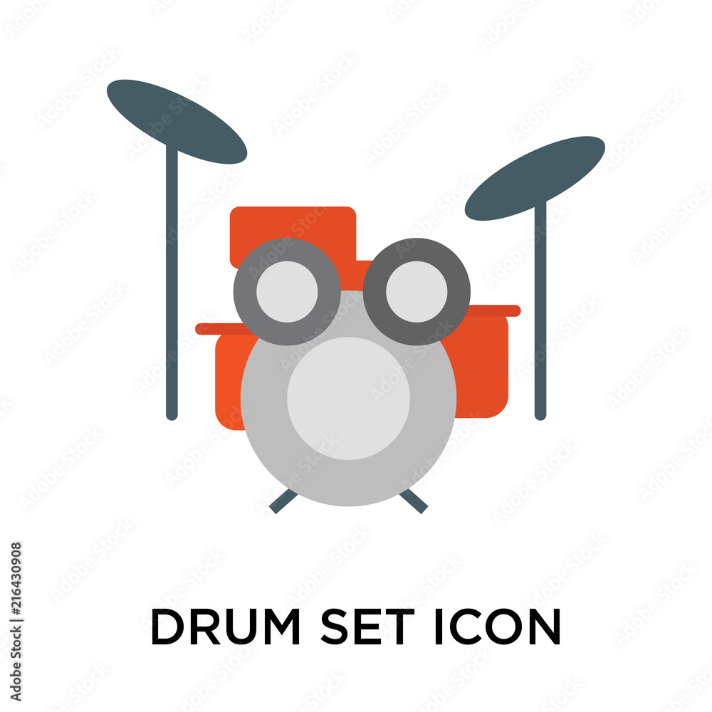 Drum set icon vector sign and symbol isolated on white background, Drum set logo concept Drum set icon vector sign and symbol isolated on white background, Drum set logo concept