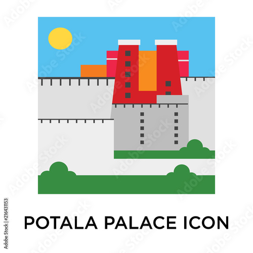Potala palace icon vector sign and symbol isolated on white background, Potala palace logo concept photo