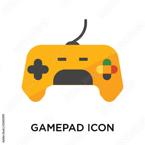 Gamepad icon vector sign and symbol isolated on white background, Gamepad logo concept