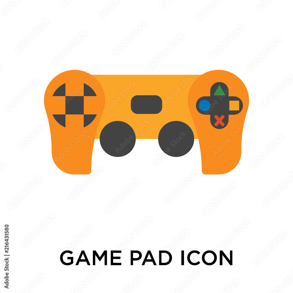 Game pad icon vector sign and symbol isolated on white background, Game pad logo concept Game pad icon vector sign and symbol isolated on white background, Game pad logo concept