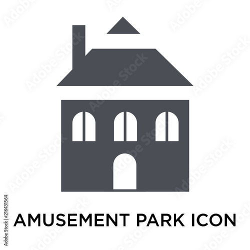 Amusement park icon vector sign and symbol isolated on white background, Amusement park logo concept