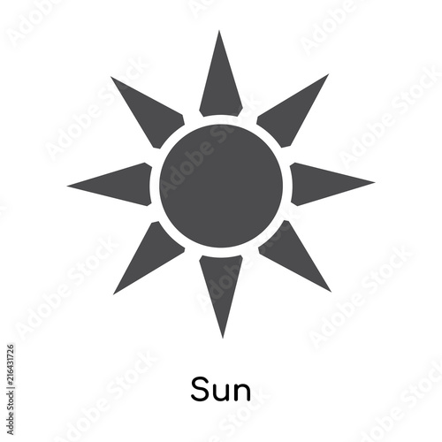 Sun icon vector sign and symbol isolated on white background  Sun logo concept
