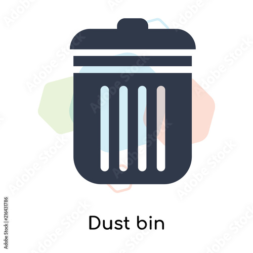 Dust bin icon vector sign and symbol isolated on white background, Dust bin logo concept