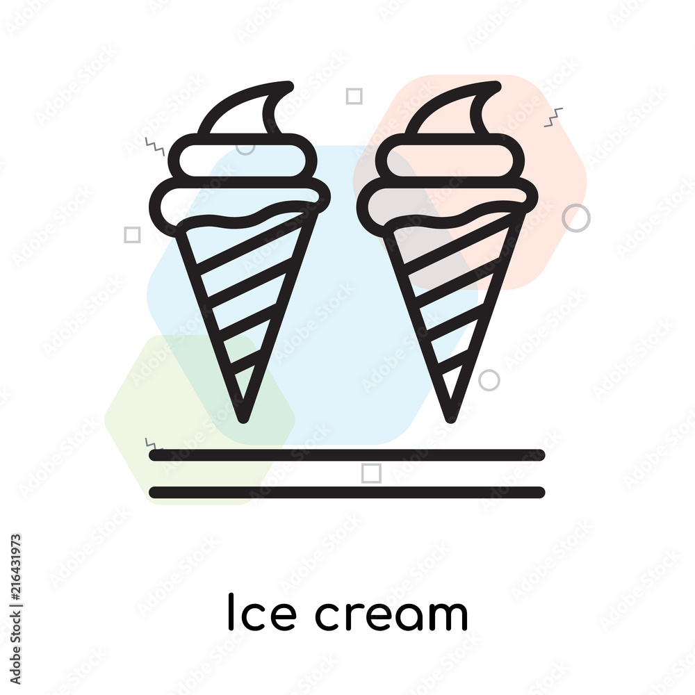 Ice cream icon vector sign and symbol isolated on white background, Ice cream logo concept Ice cream icon vector sign and symbol isolated on white background, Ice cream logo concept
