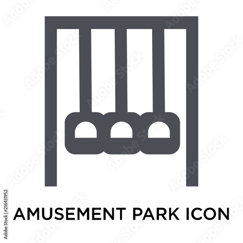 Amusement park icon vector sign and symbol isolated on white background, Amusement park logo concept