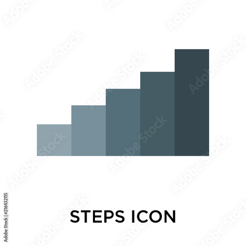 Steps icon vector sign and symbol isolated on white background  Steps logo concept