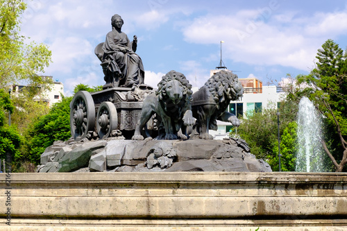 The fountain of Cibeles at Colonia Roma in Mexico City photo