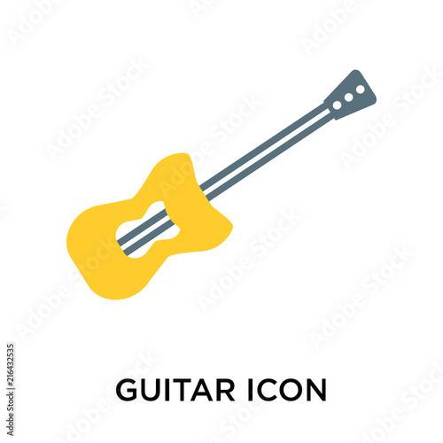 Guitar icon vector sign and symbol isolated on white background, Guitar logo concept