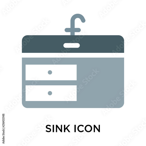 Sink icon vector sign and symbol isolated on white background, Sink logo concept