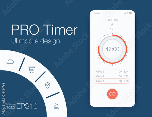 Timer application UI design concept