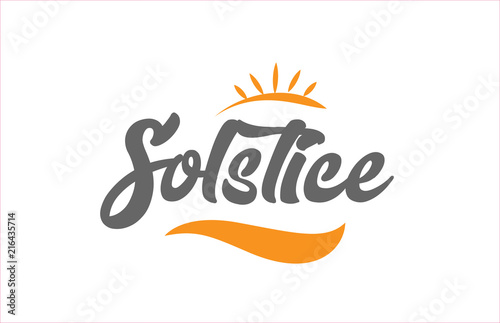 solstice black hand writing word text typography design logo icon