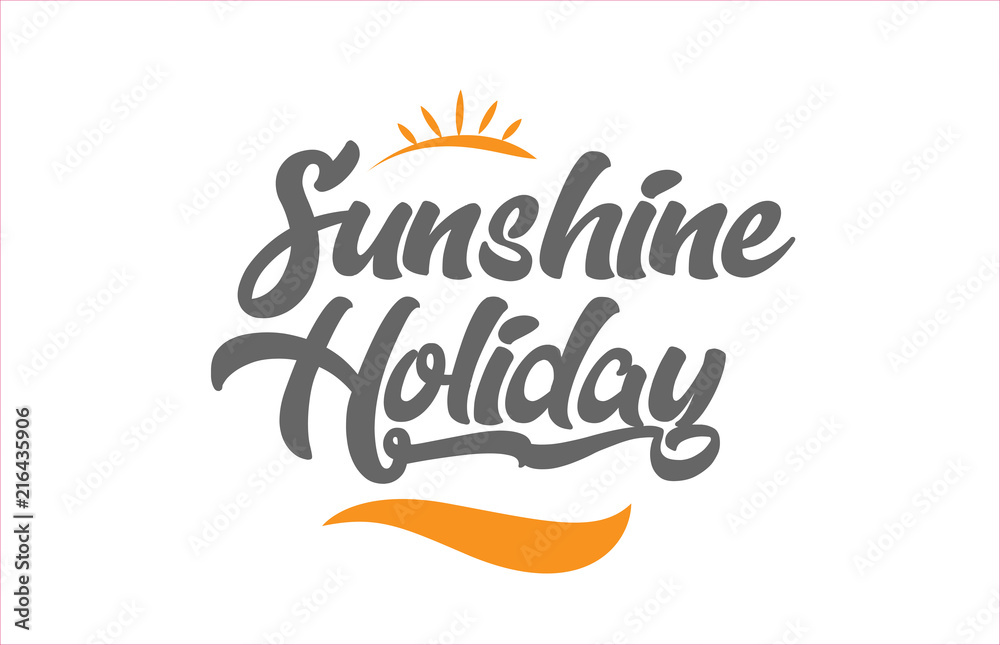 sunshine holiday black hand writing word text typography design logo icon sunshine holiday black hand writing word text typography design logo icon