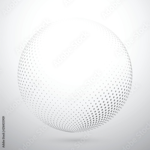 Abstract globe shape created from dots. Vector illustration
