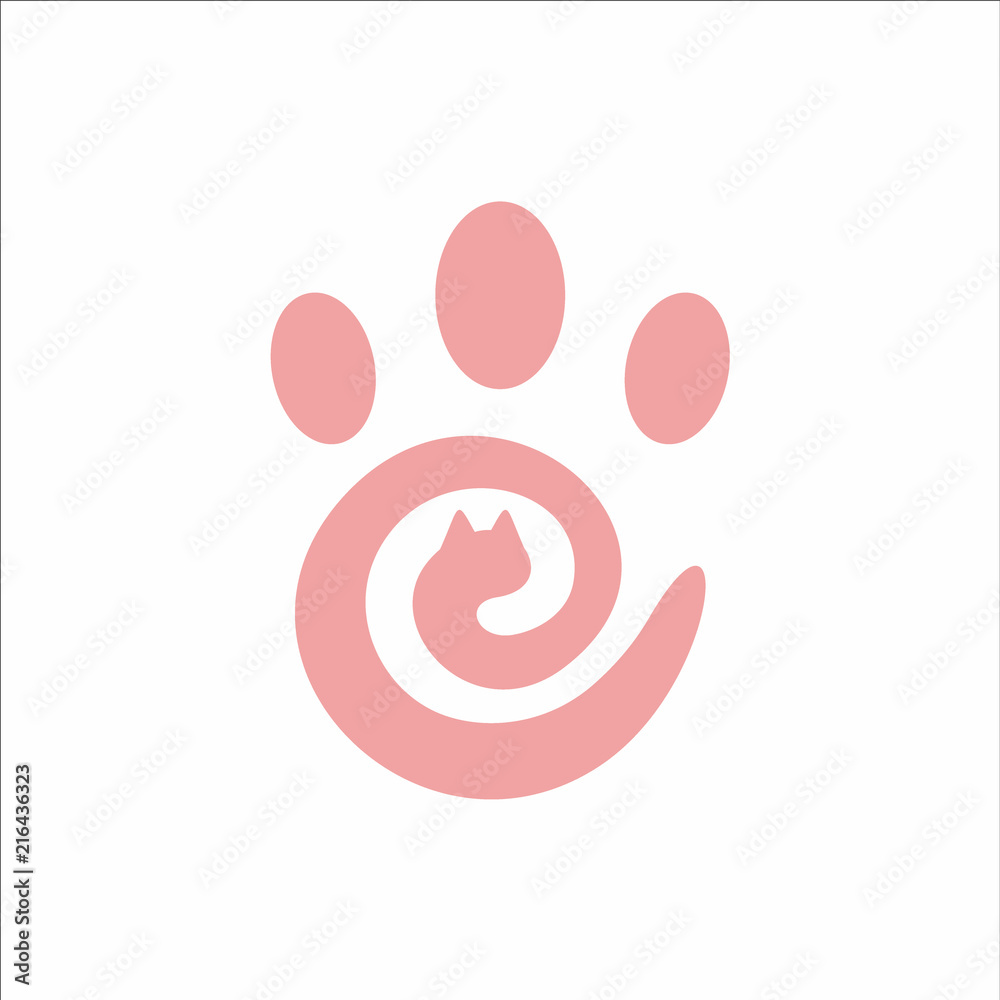 Pet Love, Pet Care Logo Vector Design Concept