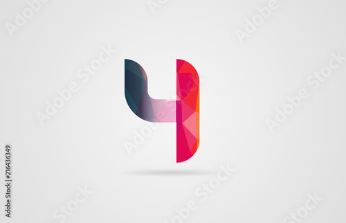 number 4 logo design with rainbow colors