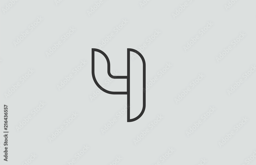 black and white number 4 logo icon design