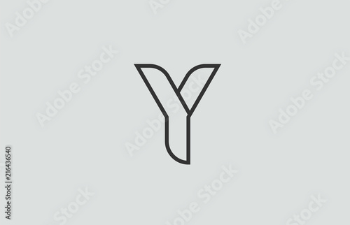 black and white alphabet letter y logo icon design