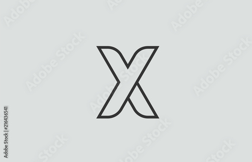 black and white alphabet letter x logo icon design