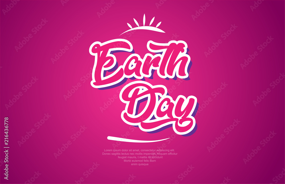 earth day word text typography pink design icon earth day word text typography pink design icon