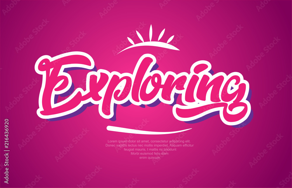 exploring word text typography pink design icon