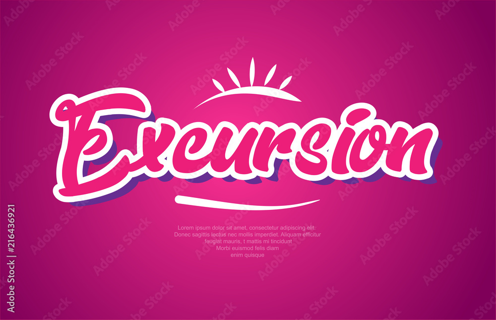 excursion word text typography pink design icon excursion word text typography pink design icon