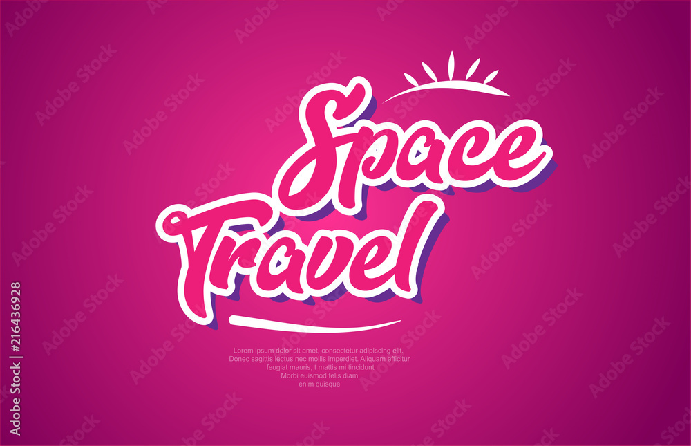 space travel word text typography pink design icon space travel word text typography pink design icon