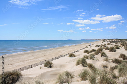 Plage de rêve dans le Languedoc, le petit travers, plage de sable fin à Carnon, Hérault, Occitanie, France
 photo
