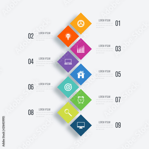Vector illustration infographics 9 options