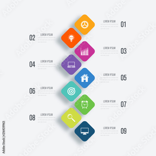 Vector illustration infographics 9 options