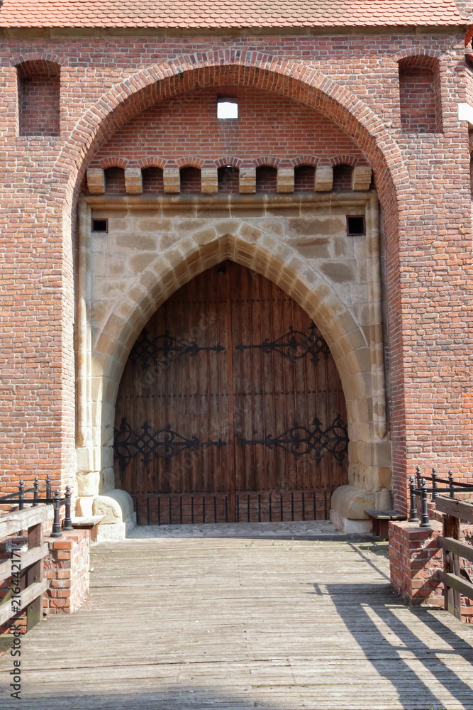 Old wooden fortress gate