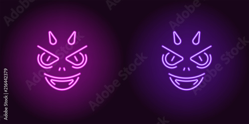 Neon Devil in Purple and Violet color