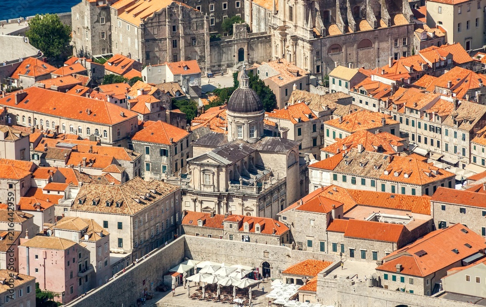 Old town in Europe on coast of Adriatic Sea. Dubrovnik. Croatia.