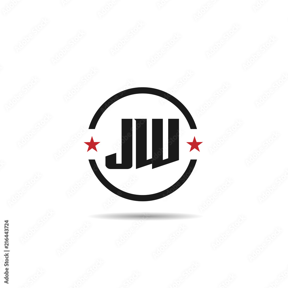 Initial Letter JW Logo Template Design Stock Vector | Adobe Stock