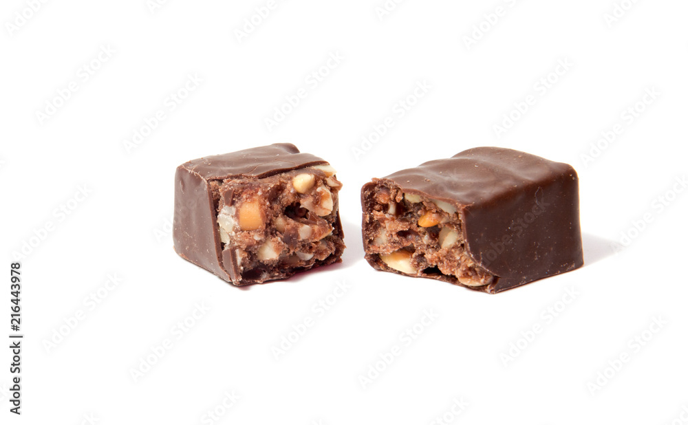 chocolate candy isolated on white background. delicious truffle. Delicious chocolate pralines isolated chocolate candy isolated on white background. delicious truffle. Delicious chocolate pralines isolated