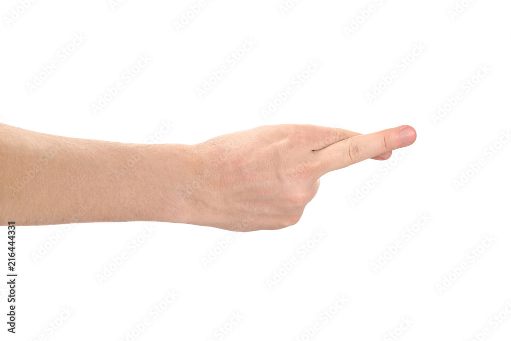 Hand showing cheating sign, isolated on white background Hand showing cheating sign, isolated on white background