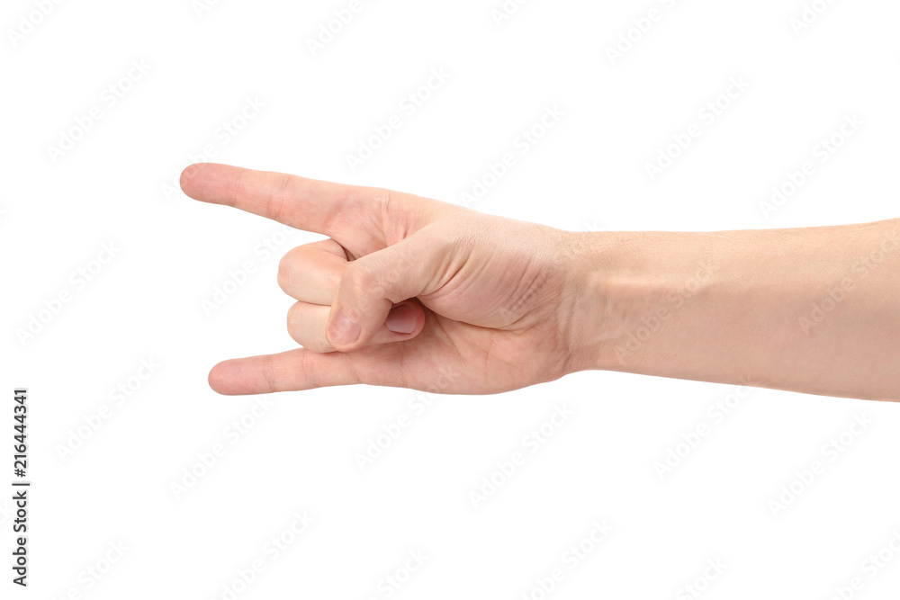 Rock and Roll goat sign, isolated on white background Rock and Roll goat sign, isolated on white background