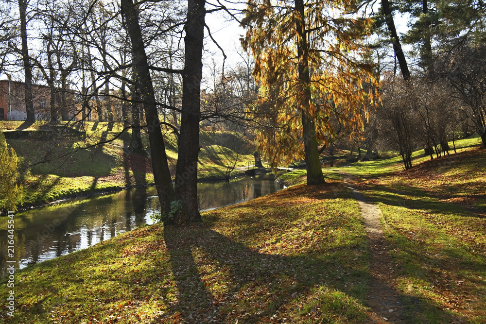 Central Park in Brzeg. Opole voivodeship. Poland
