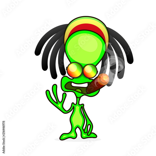 Green alien face emoji.